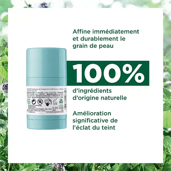 Máscara Purificante Klorane Aquatic Mint em Bastão Orgânico 25g