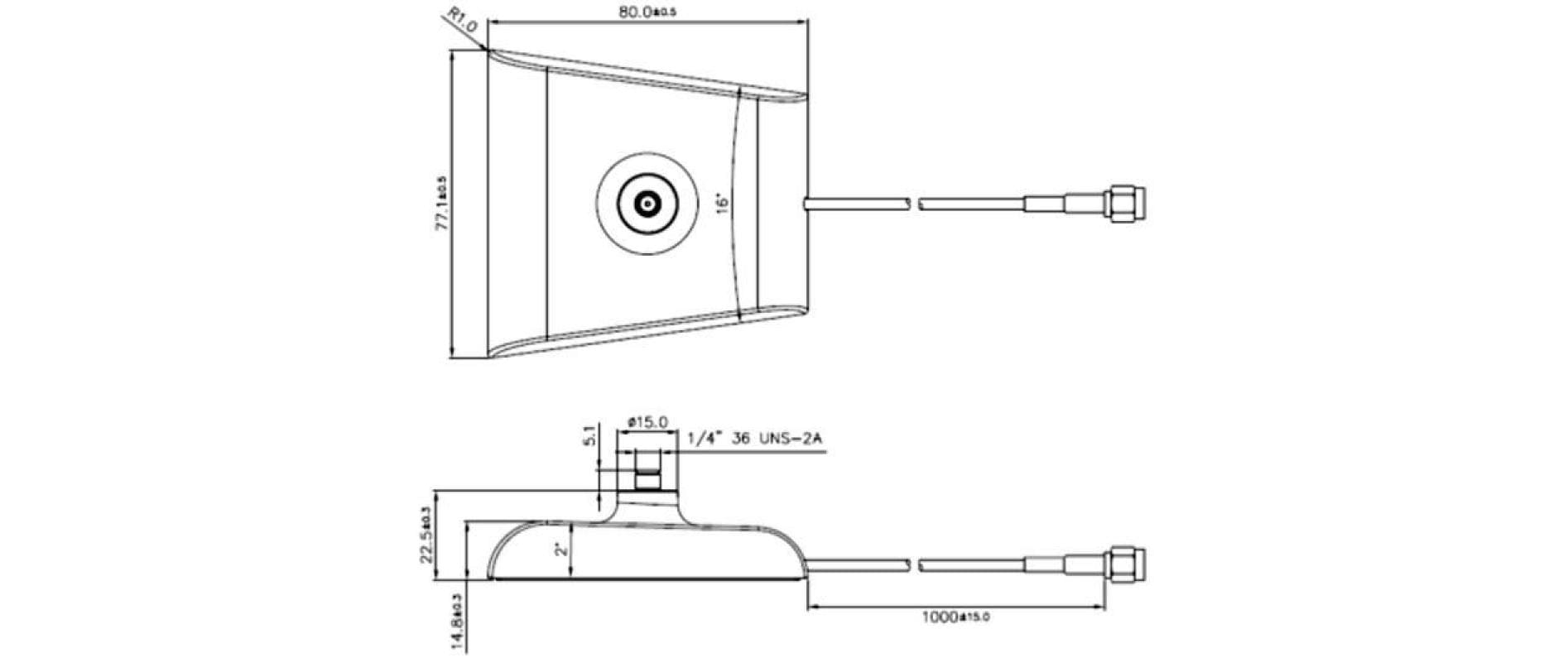 Standfuss SMA SMA 8 dBi AntennenabhängigMagnetischer Antennenfuss mit SMA-Stecker