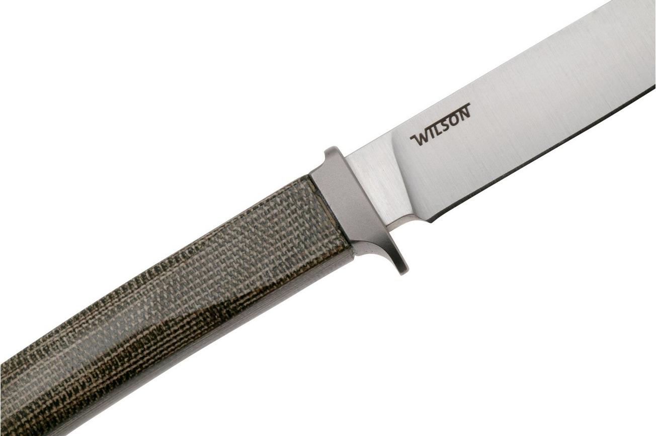 LionSteel Ago AG1-CVG Green Canvas Micarta, Titanium Guard, vaststaand mes