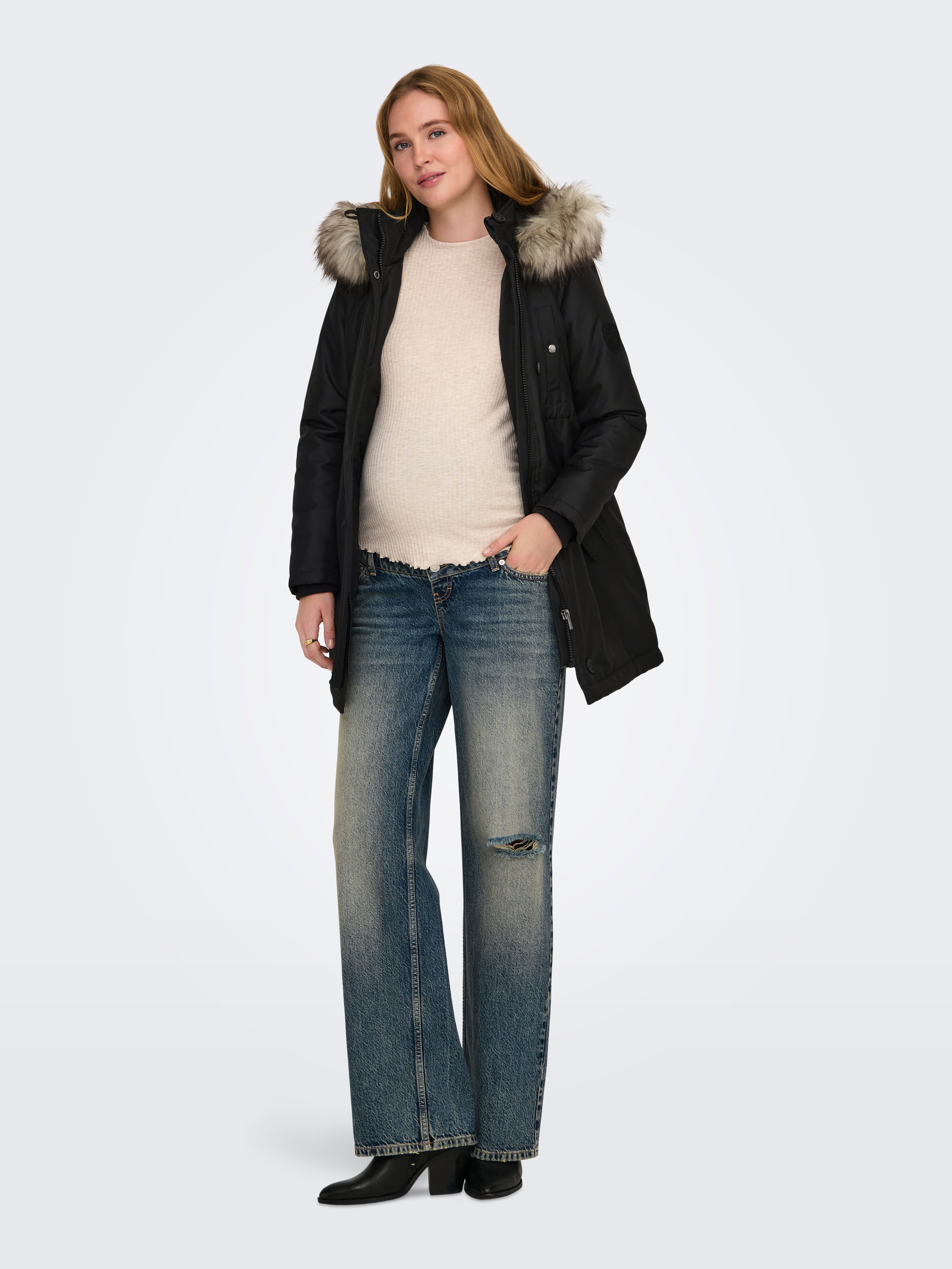OLMIRIS Langer Parka Black