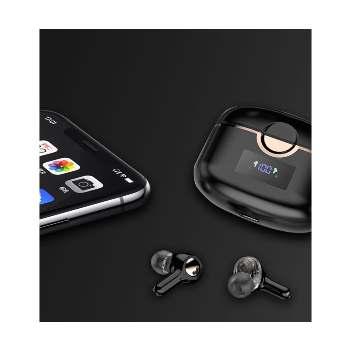Øreplugger, trådløse Bluetooth 5.0 Double Dynamic Hvit