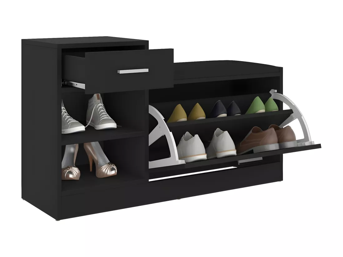 Banc à chaussures Noir 94,5x31x57