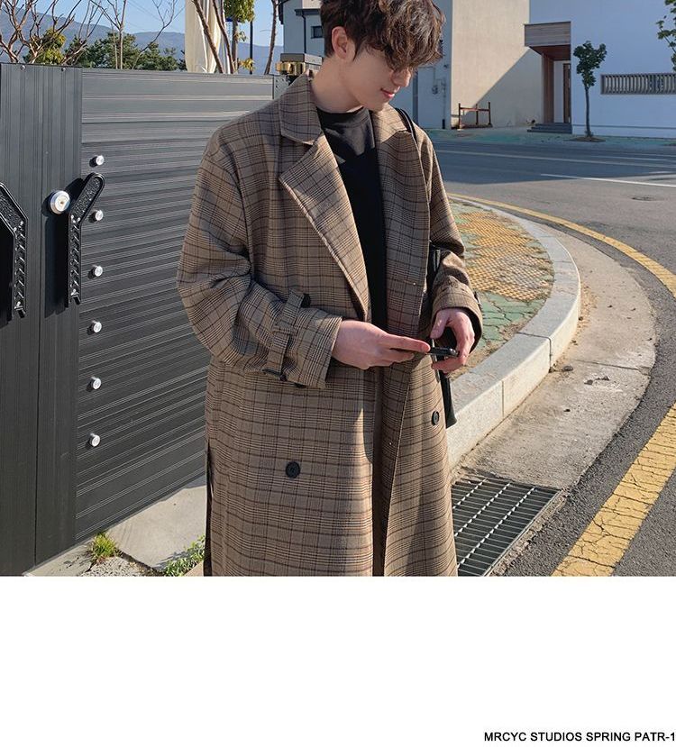 MRCYC - Geruite trenchcoat met dubbele rij knopen
