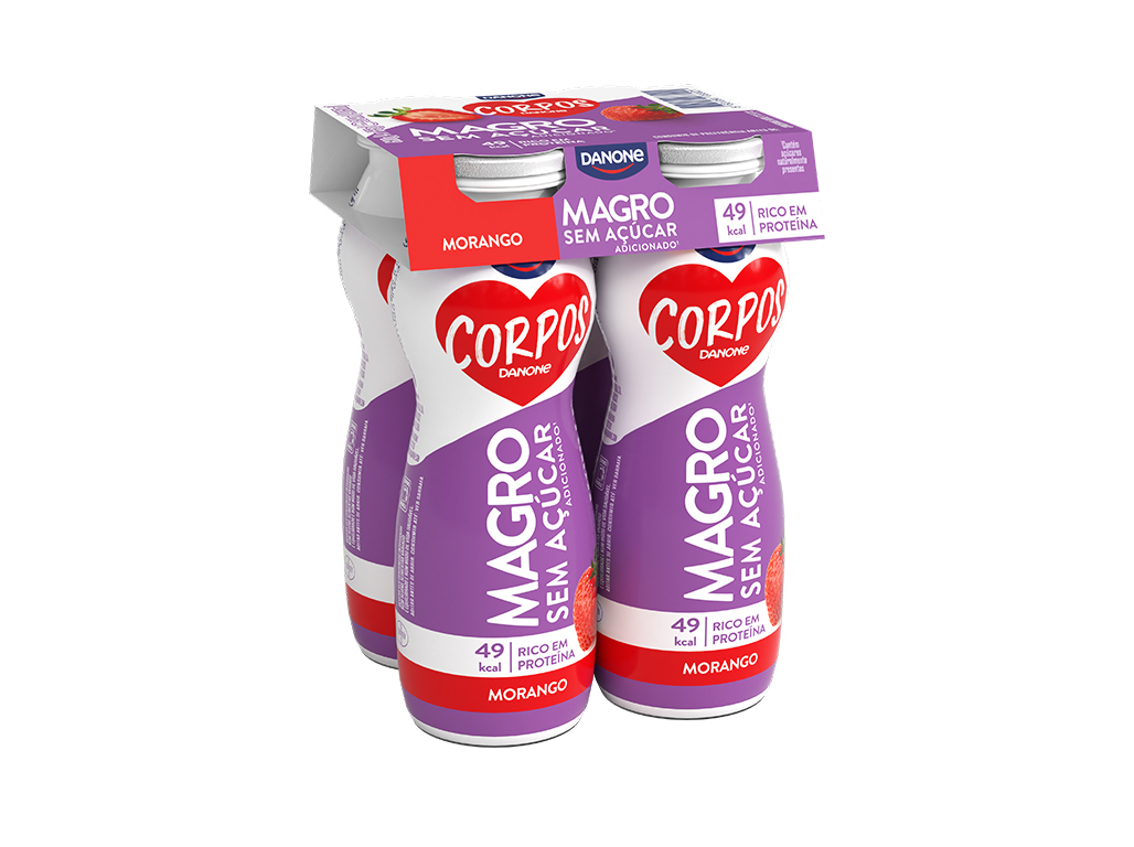 IOGURTE CORPOS DANONE MAGRO LÍQUIDO MORANGO 4X155G