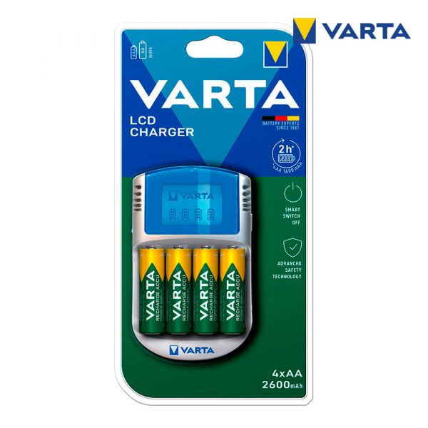 Varta Carregador LCD 12V USB   4 Accu 2500 mAh Mignon AA 57070201451 - 57070201451