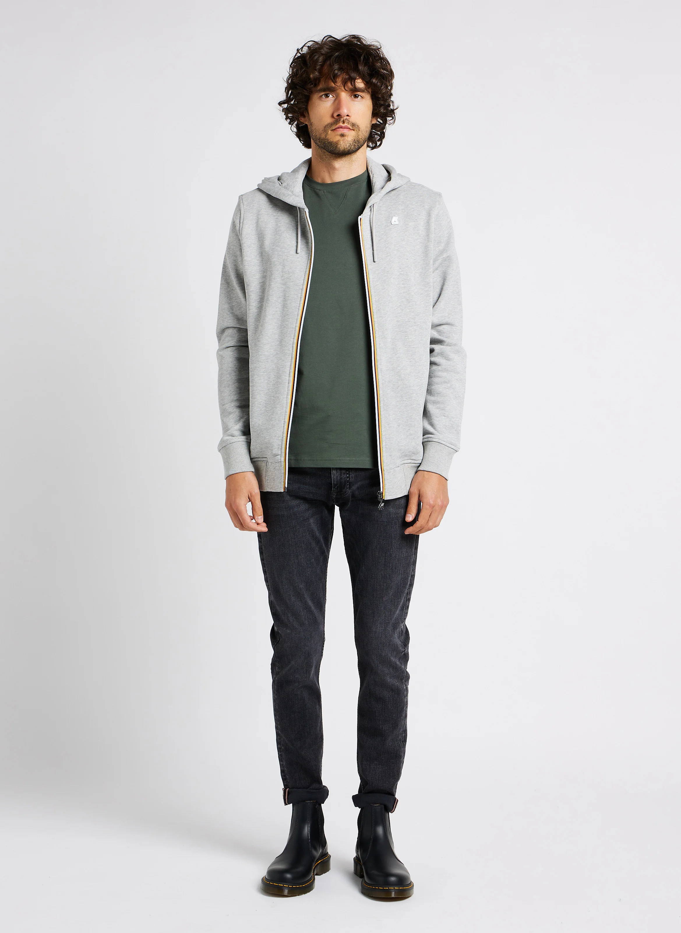 EDWING - Tee-shirt col rond regular-fit en coton| Vert