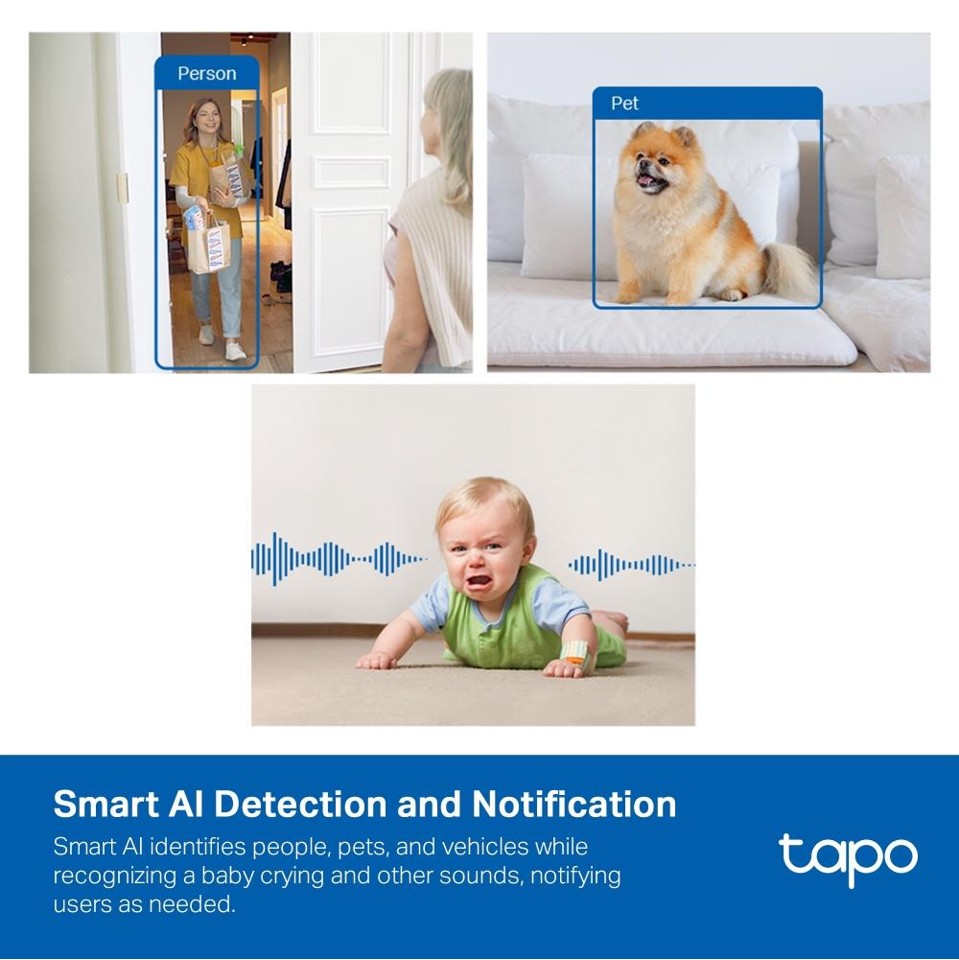 TP-Link - Tapo AI Home Security Wi-Fi kamera Tapo C125