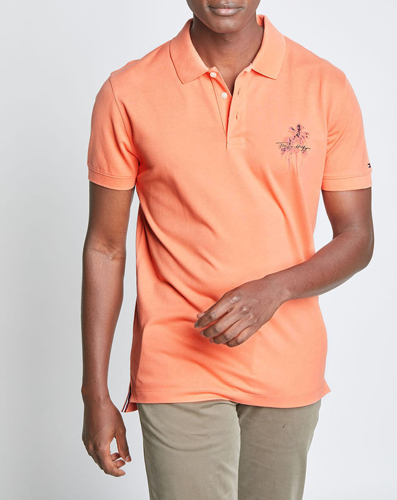 Tommy Hilfiger Polo Regular Palmier Poitrine corail
