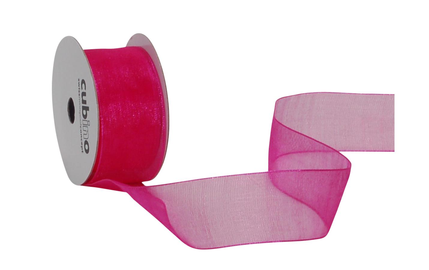 Organzaband Organsa 25 mm x 6 m, PinkBand für Geschenke