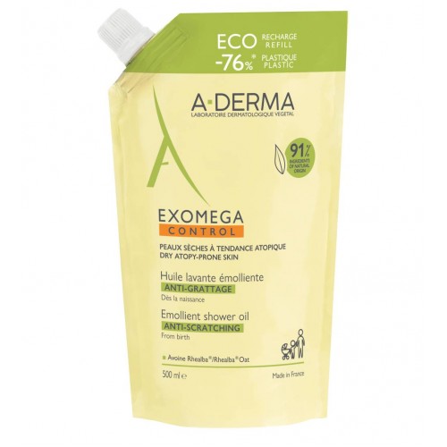 A-Derma Exomega Control Óleo Duche antiprurido pele atópica Recarga 500ml