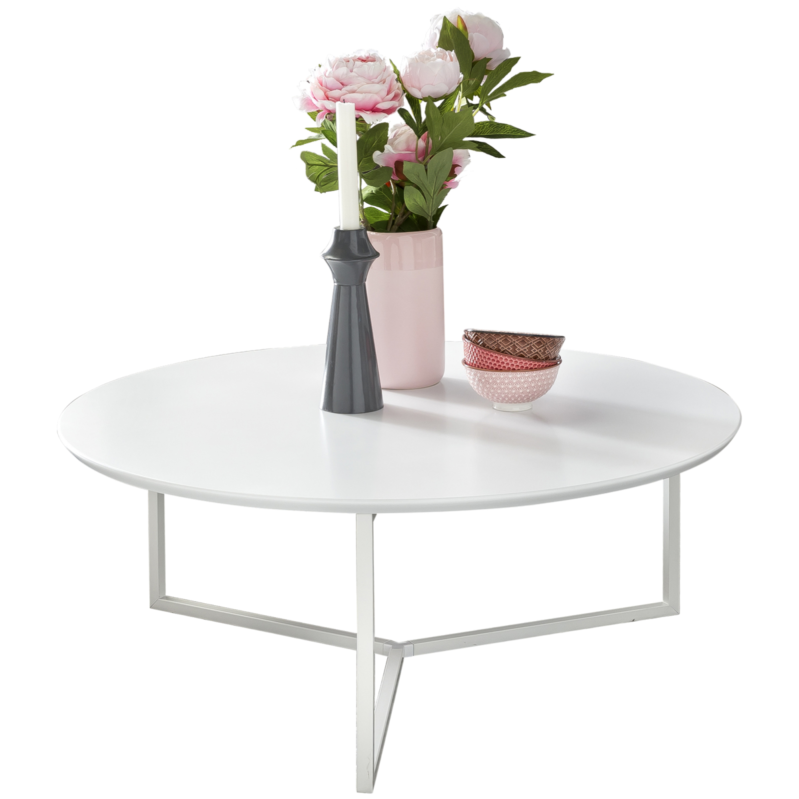 Couchtisch - weiß matt - Ø 80 cm