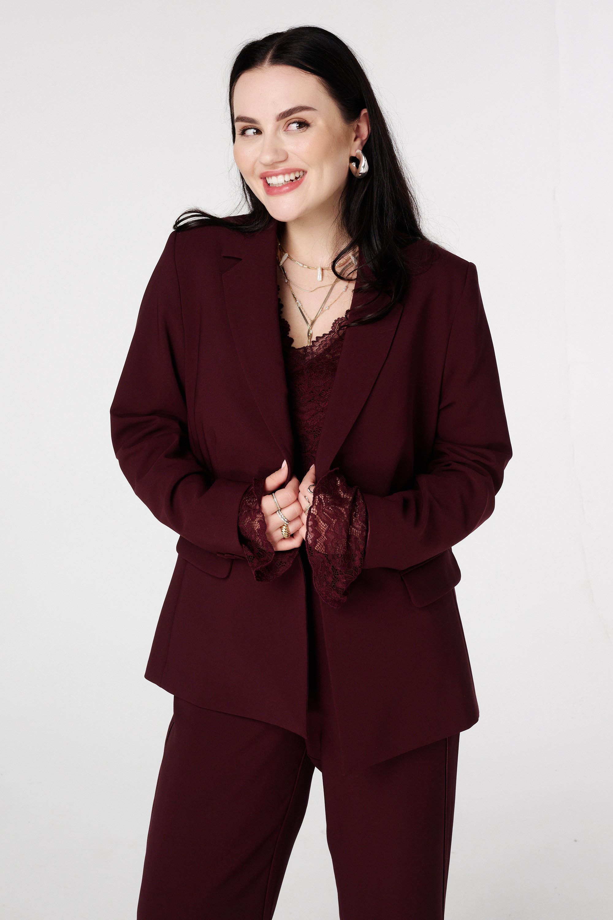 Klassieke blazer Bordeaux