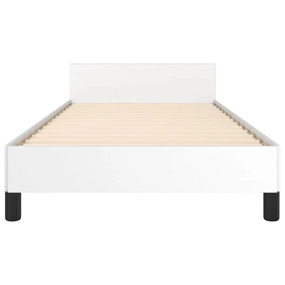 vidaXL - Bed frame met hoofdeinde zonder matras - Wit - Hout - 90x200 cm
