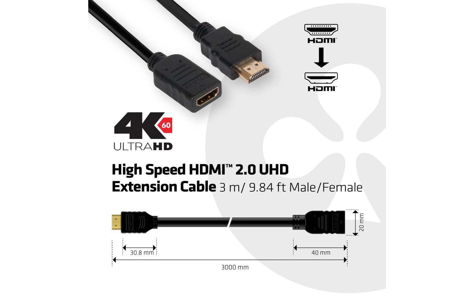 Kabel HDMI 2.0 - HDMI, 3 mHigh Speed HDMI 2.0 4K60Hz Verlängerungskabel