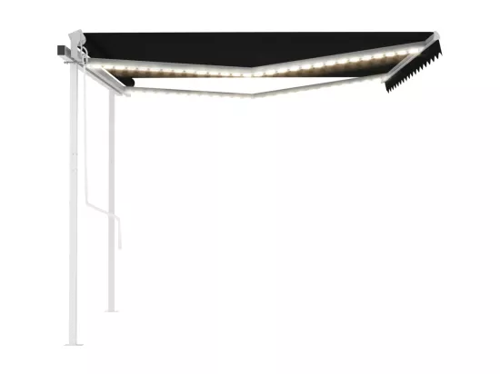 Auvent automatique avec capteur de vent et LED 4x3 m Anthracite