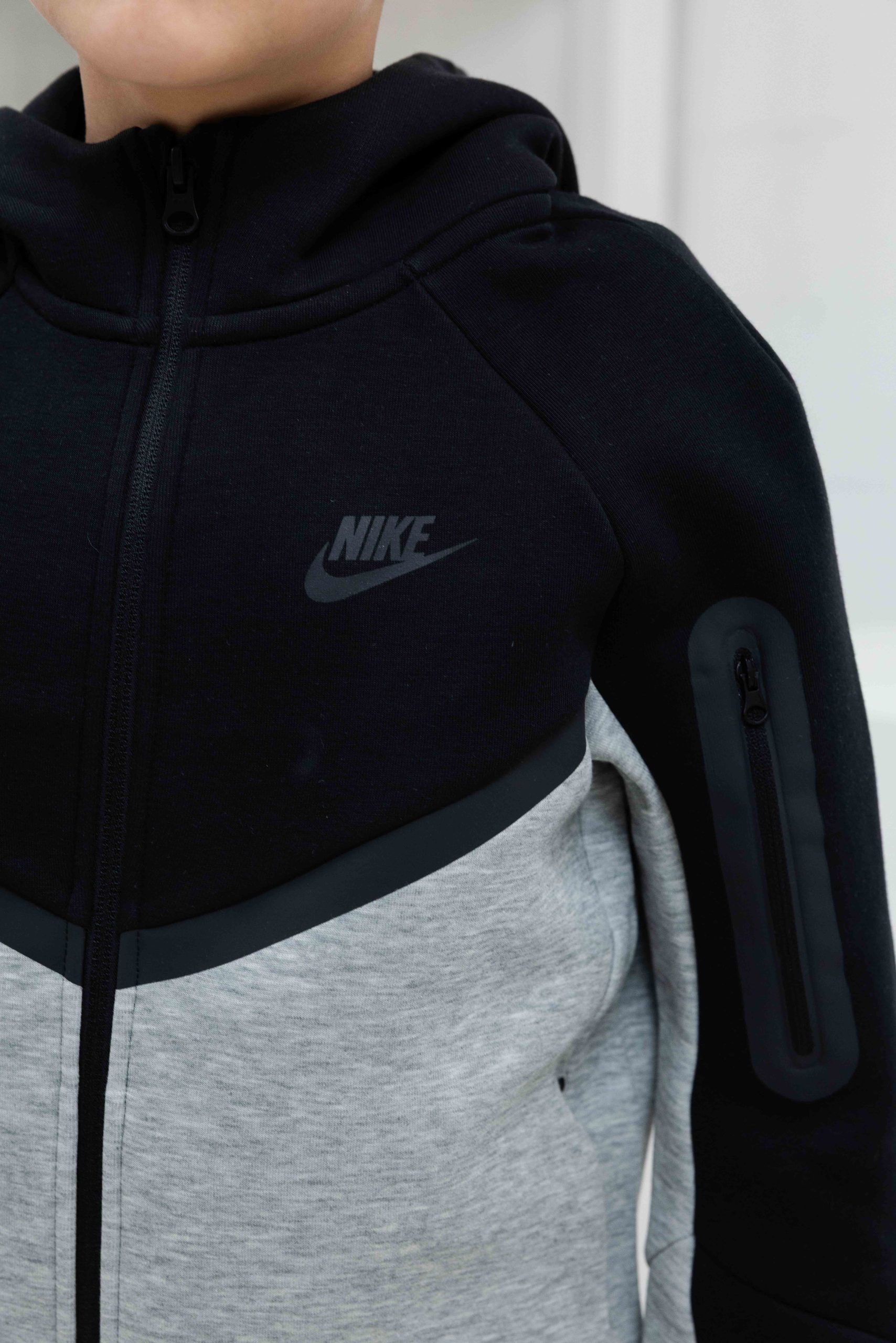 Nike Tech Fleece Trainingspak Kids Grijs/Zwart