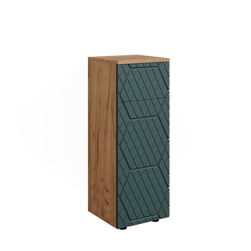 Vicco Midischrank Irma Eiche Grün 30 x 81 cm 1 Schublade 2 Fächer Badezimmer
