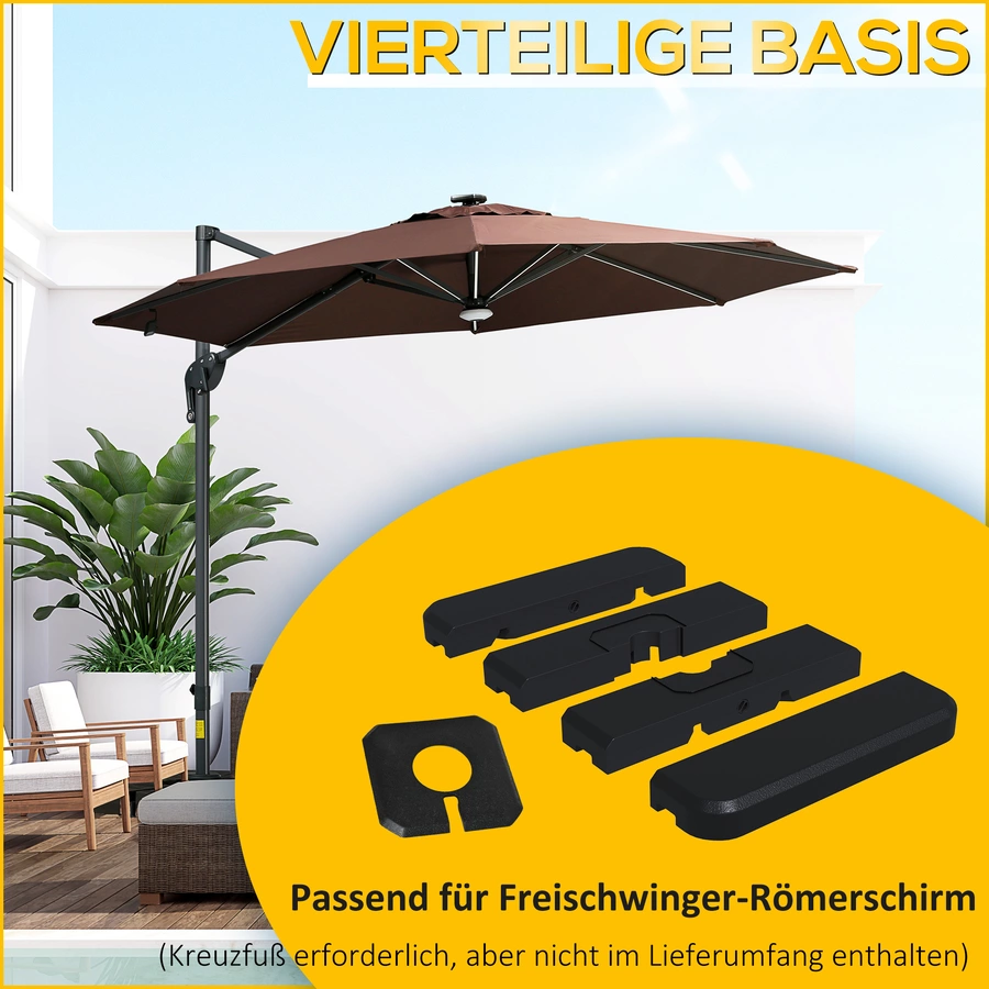 Outsunny Schirmständergewicht für Freischwinger und Römerschirme schwarz