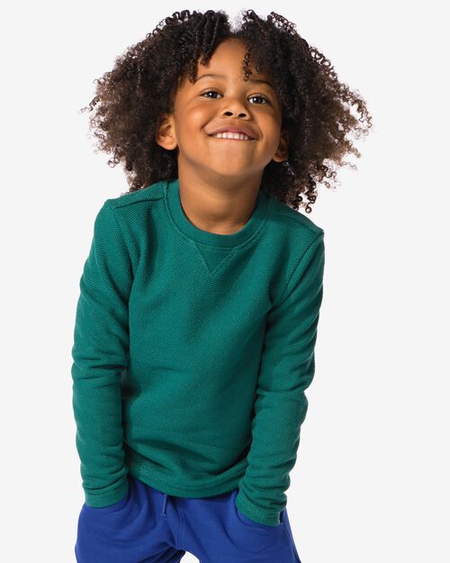 pull enfant relief vert