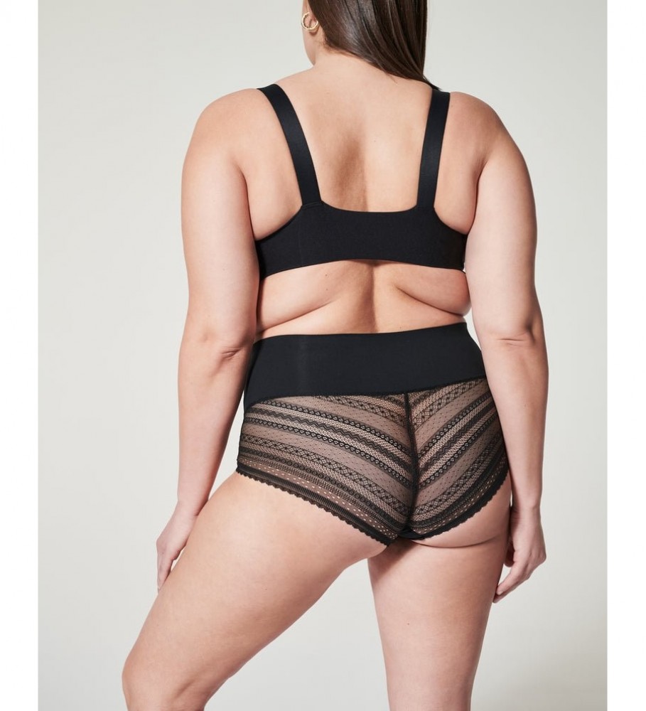 Calcinha de cintura alta SPANX com renda preta