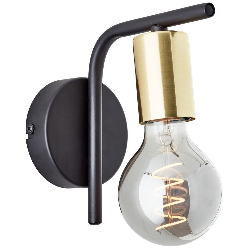 Kerry wandlamp in zwart en messing E27