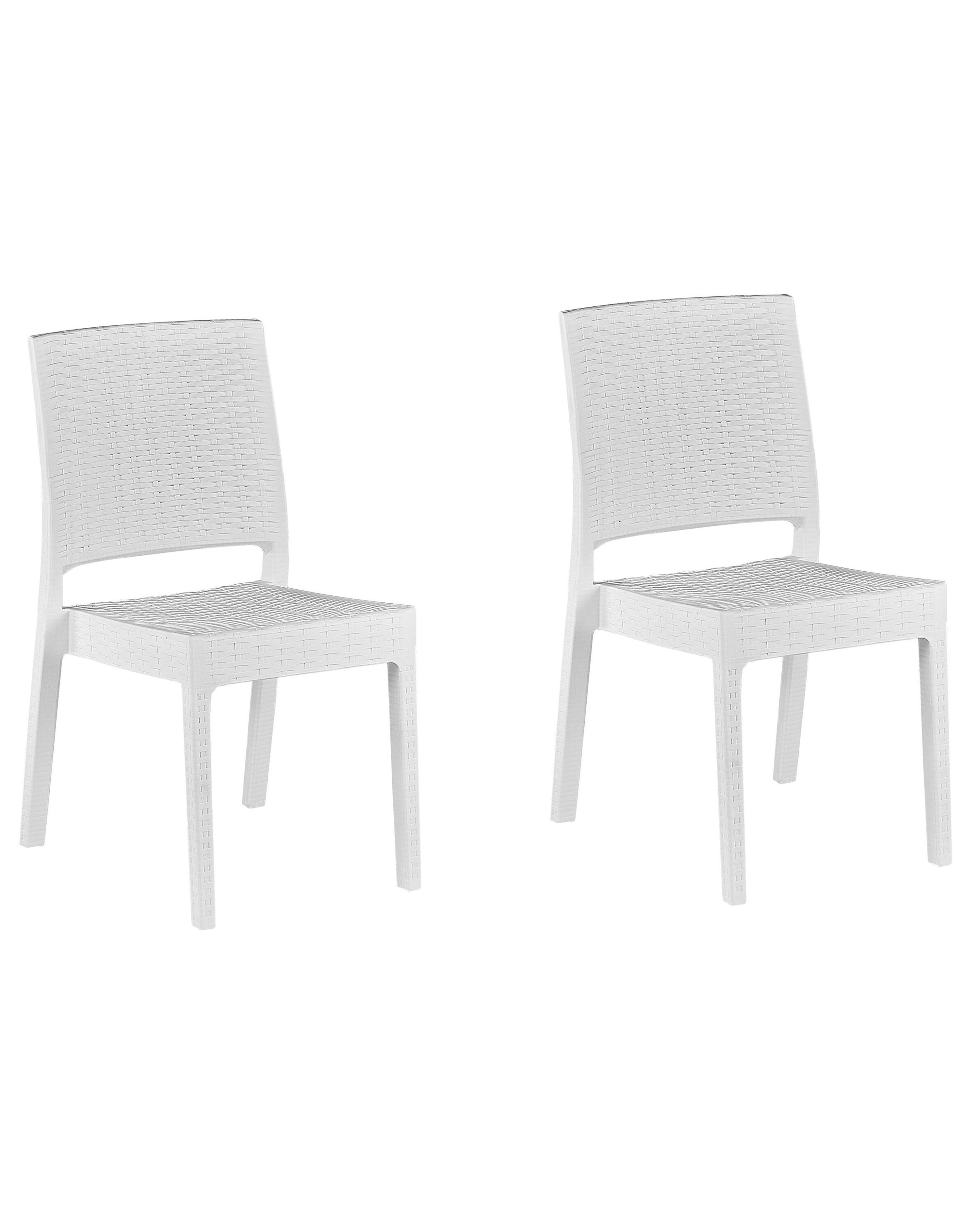 Set van 2 tuinstoelen FOSSANO Synthetisch materiaal Wit