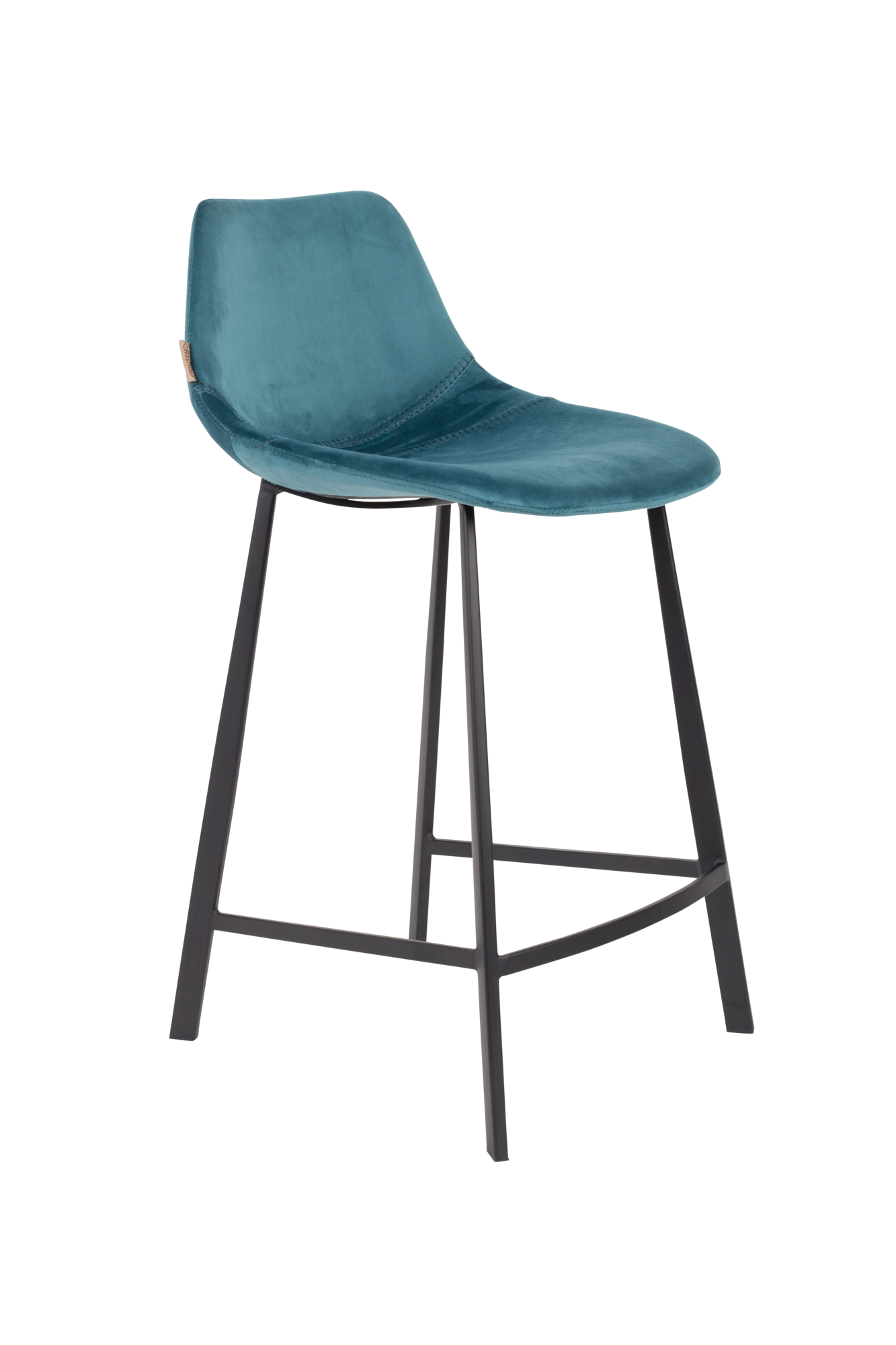 Barkruk Franky  velvet (zithoogte 65 cm) blauw - set van 2