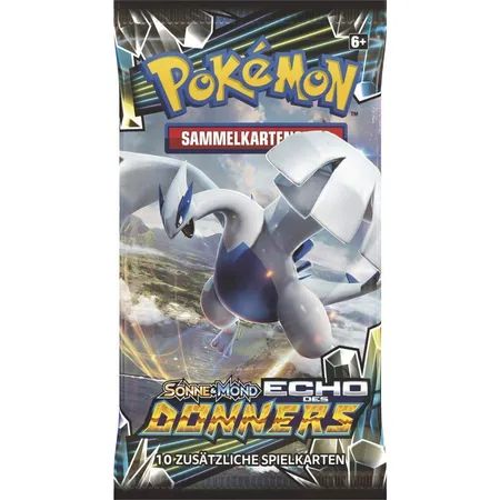 Pokemon Sonne & Mond 08 Echo des Donners Booster, 1 Stück, Design 4-fach sortiert