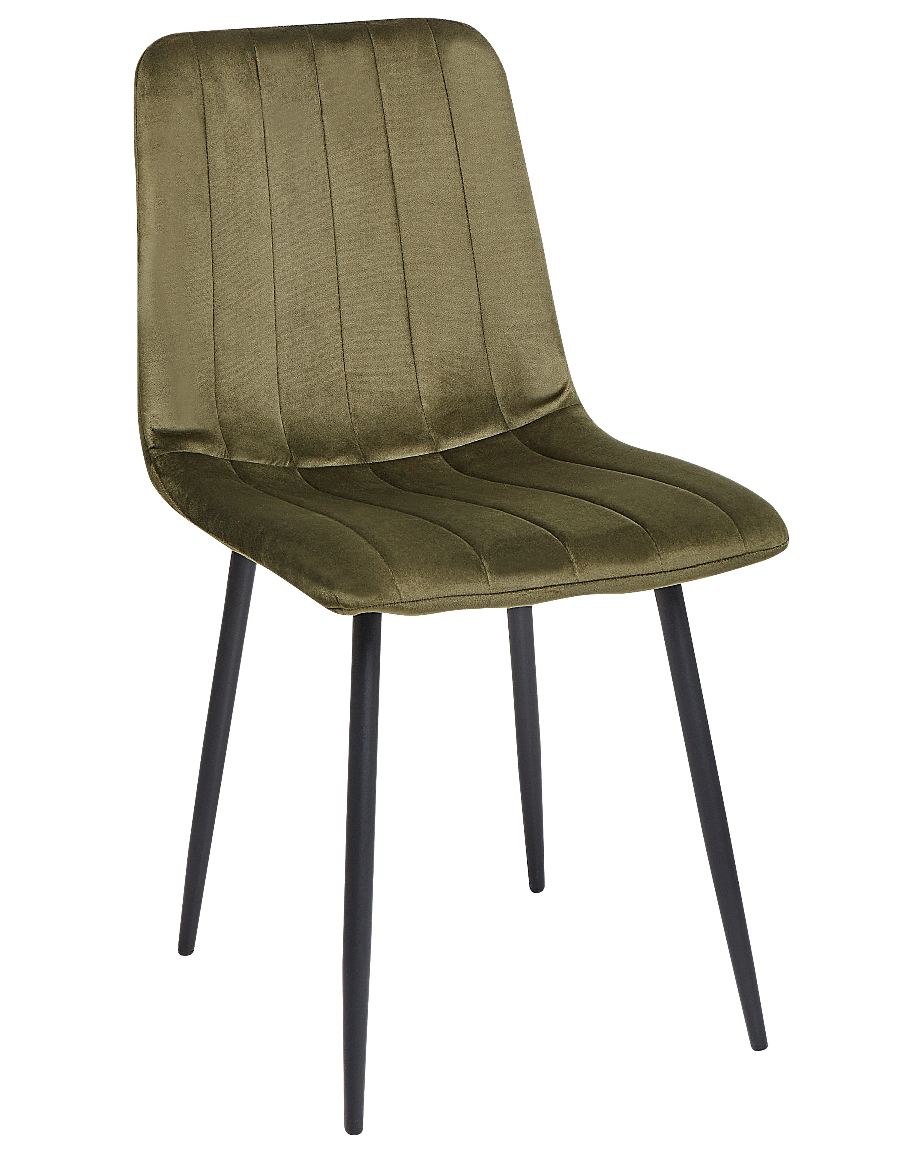 Set van 4 eetkamerstoelen KALISPELL Fluweel Olijfgroen