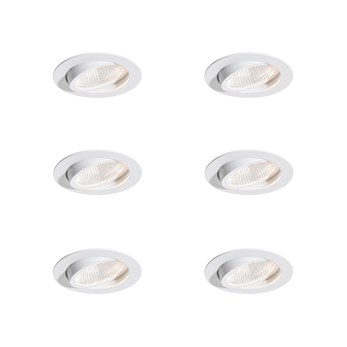 Set van 6 inbouwspots wit 9,5cm incl. LED 1300 lm dimbaar IP23 - Gaius
