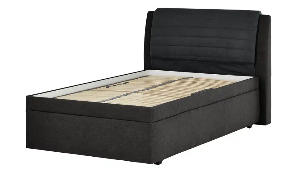 Polsterbettgestell York Graphit, Schwarz 120 cm