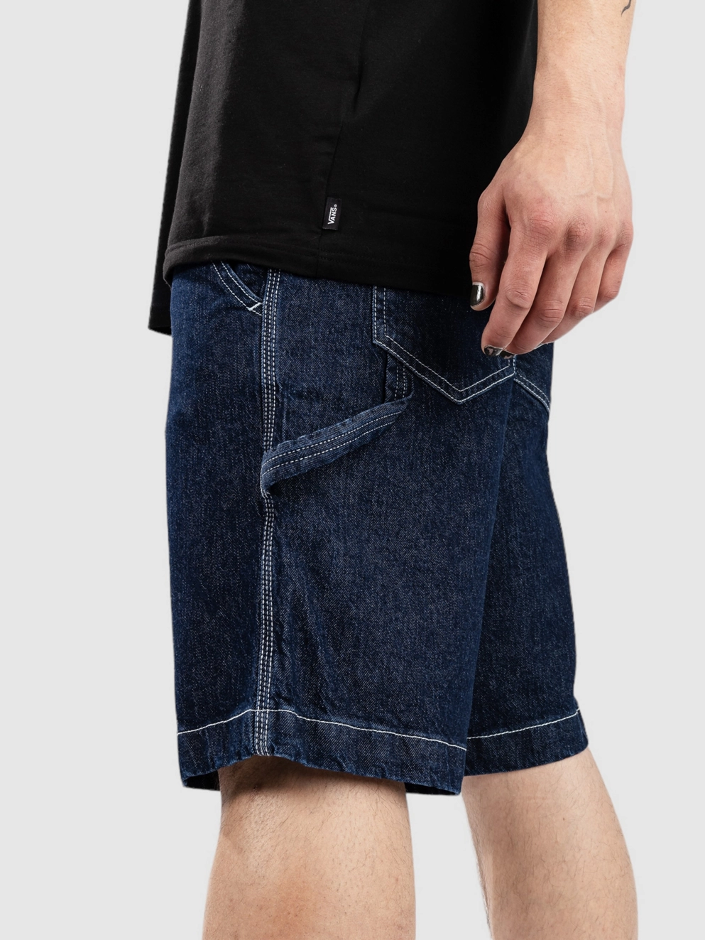 Denim Project Workwear Denim Shorts dark blue rinse