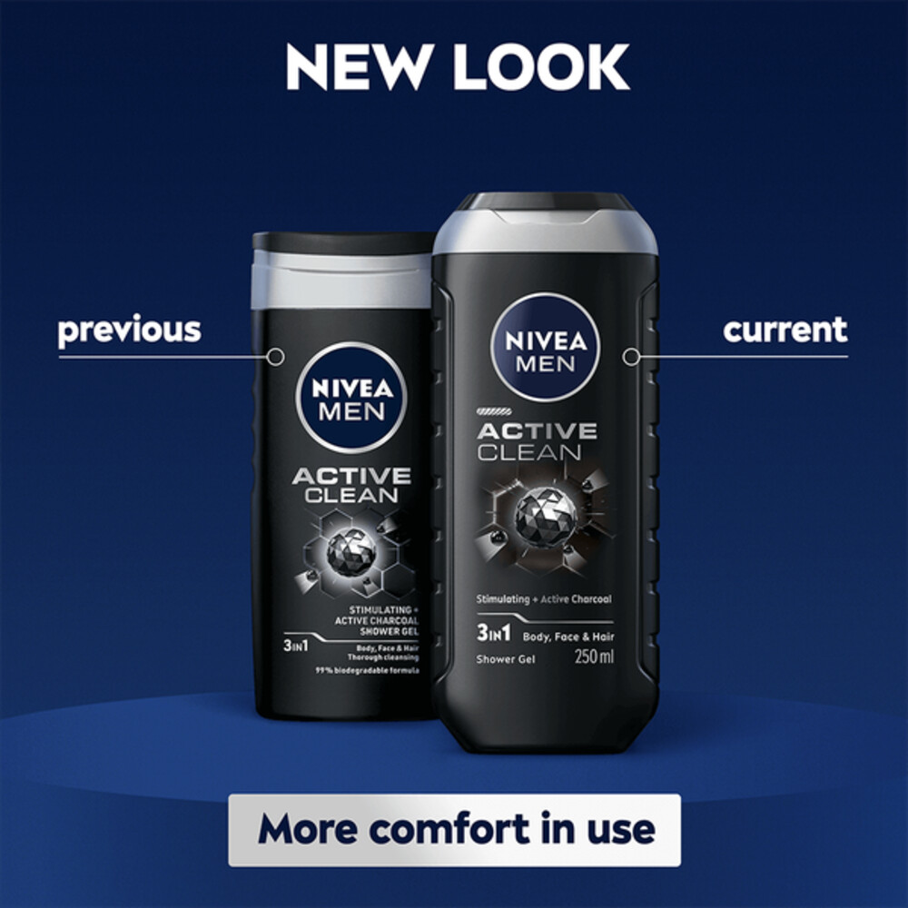 6x Nivea Men Douchegel Active Clean250 ml