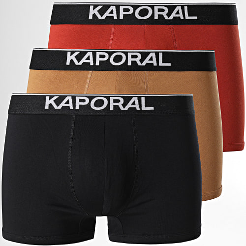 Lot De 3 Boxers Quad Noir Camel Orange