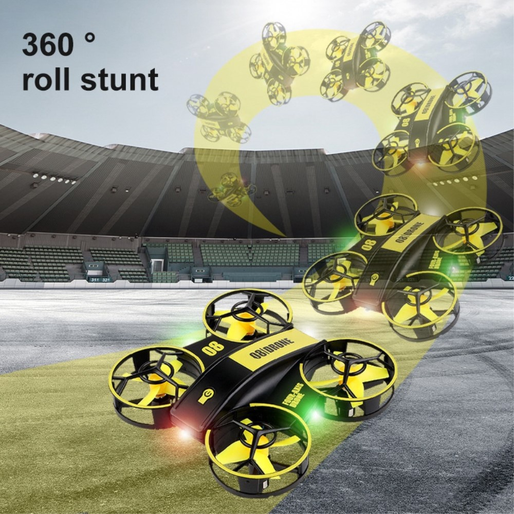 Mini Drohne USB Quadrocopter Spielzeug mit Fernsteuerung - Gelb