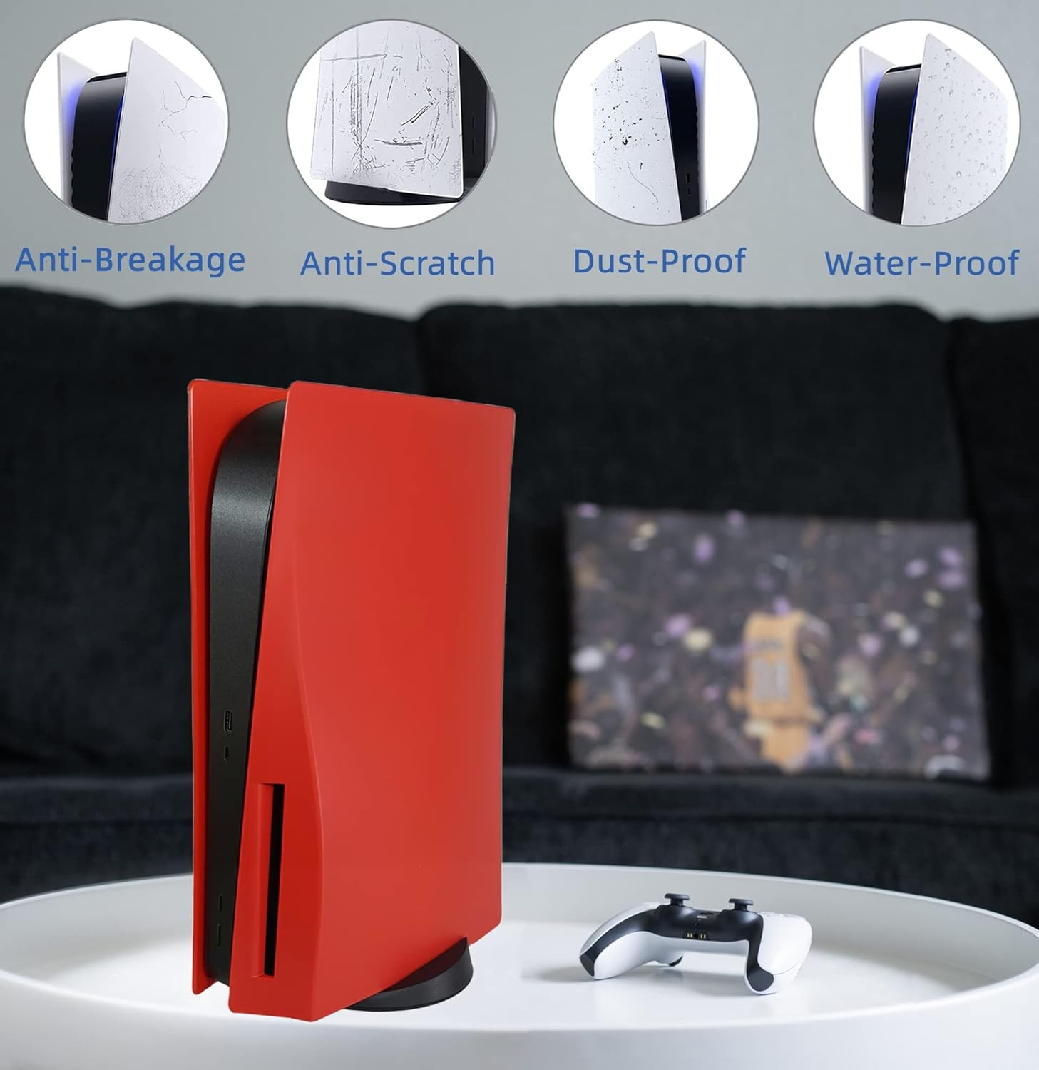 PlayStation 5 PS5 Frontplatte Faceplate Gehäuse Case Cover Dock Ersatzplatte - Rot