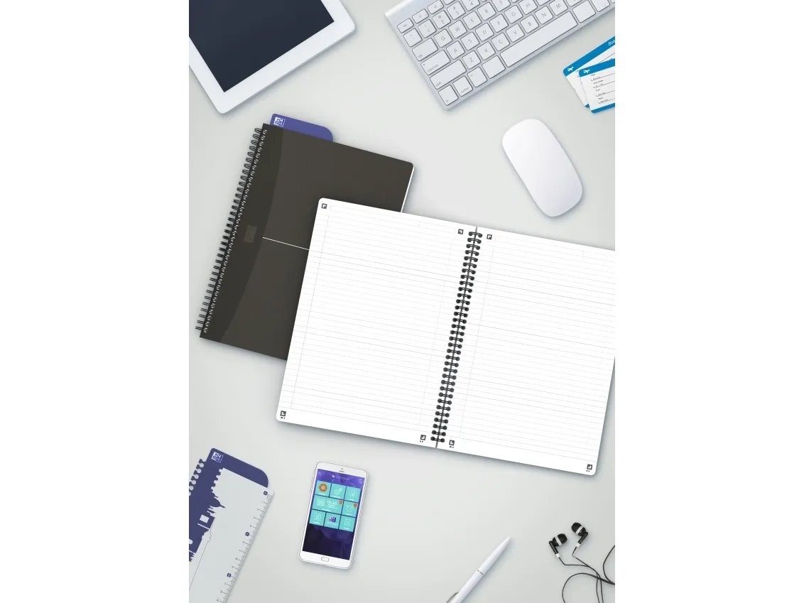 Oxford Essentials Notesbog, B5/Tablet, linjeret - assorteret farve