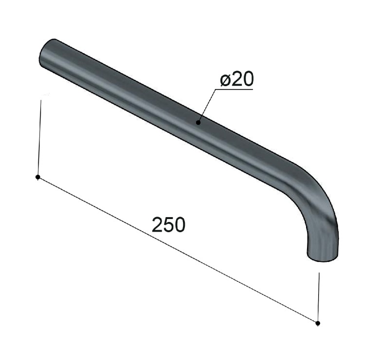 Hotbath Archie uitloop 25cm RVS