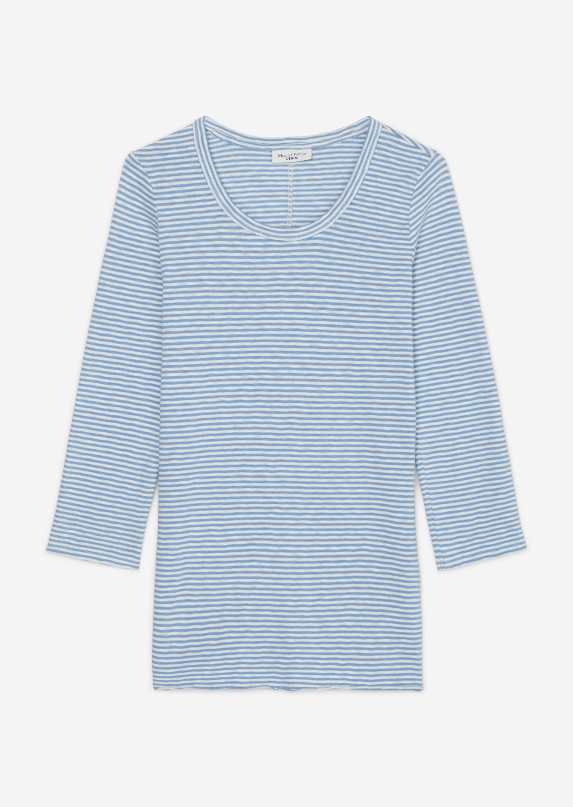 Streifen-T-Shirt slimaus Slub-Jersey