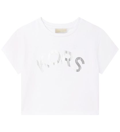 Michael Kors T-Shirt - Cropped - Weiß m. Silber