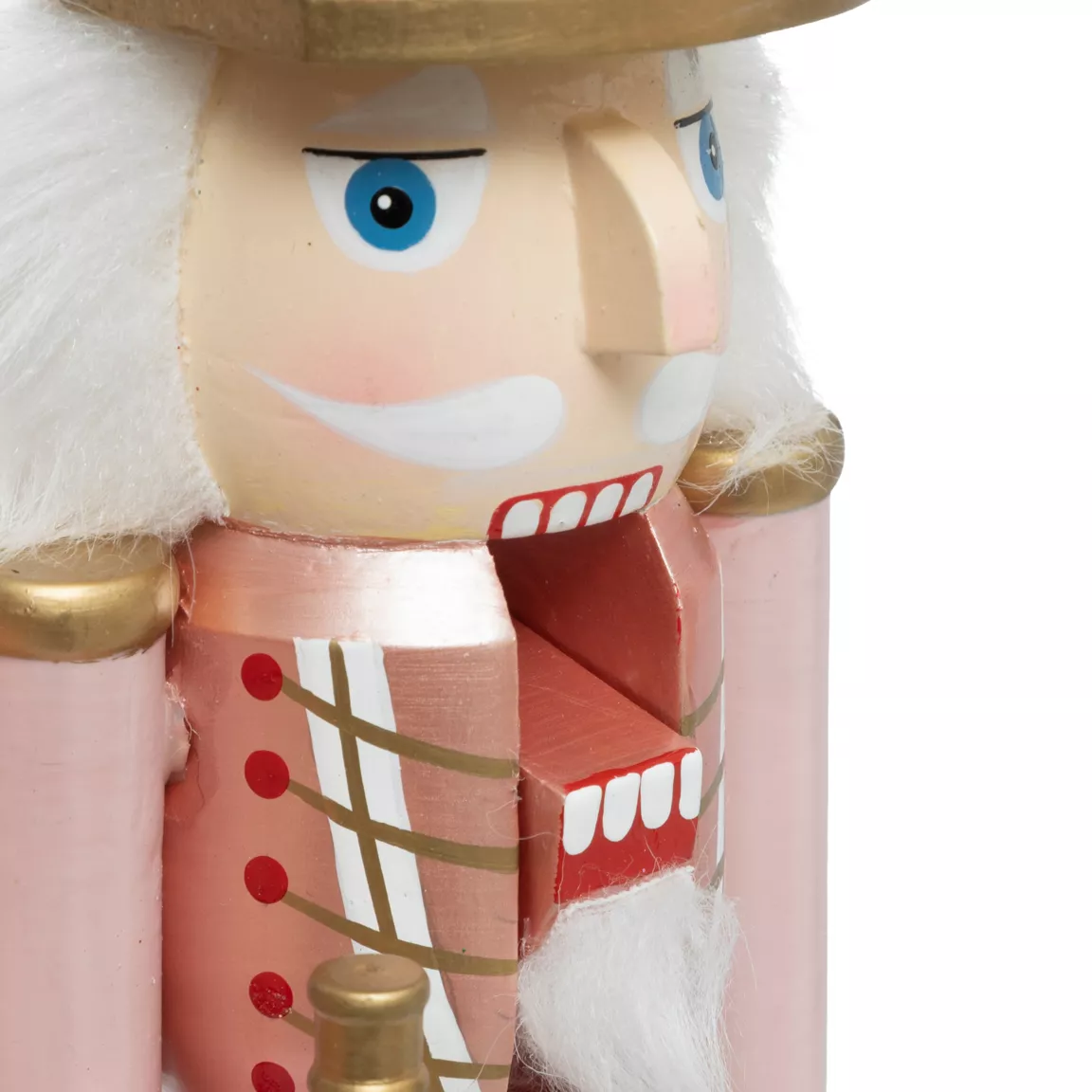 Soldat Casse-noisette en bois (H38 cm) Marvin et trompette Rose