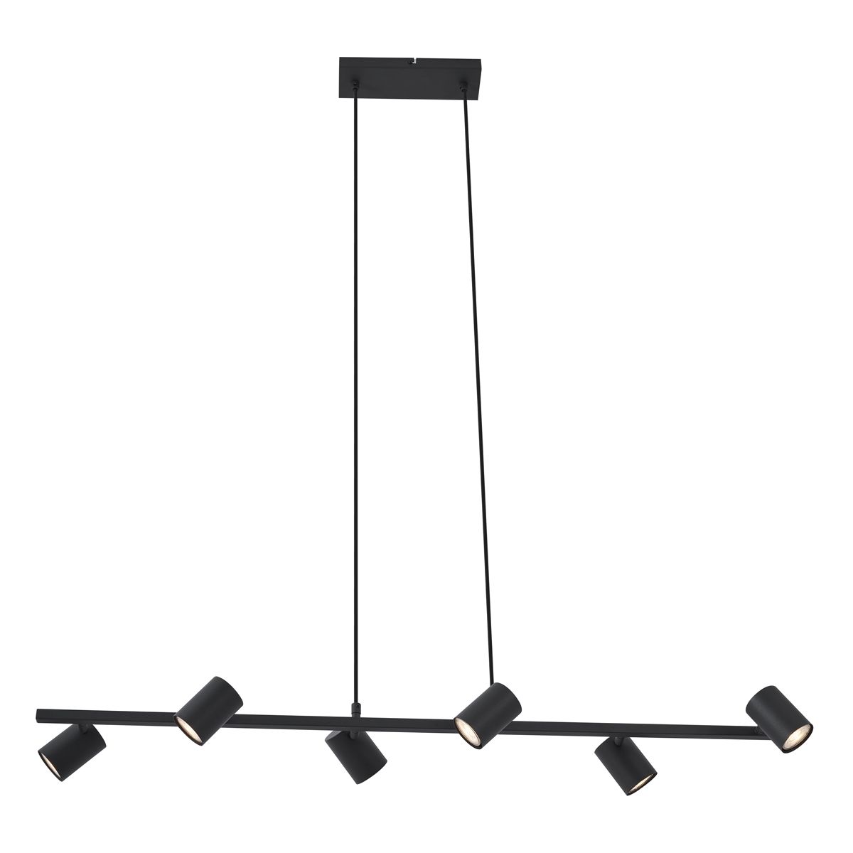 Moderne hanglamp zwart 6-lichts - Jeana Straight