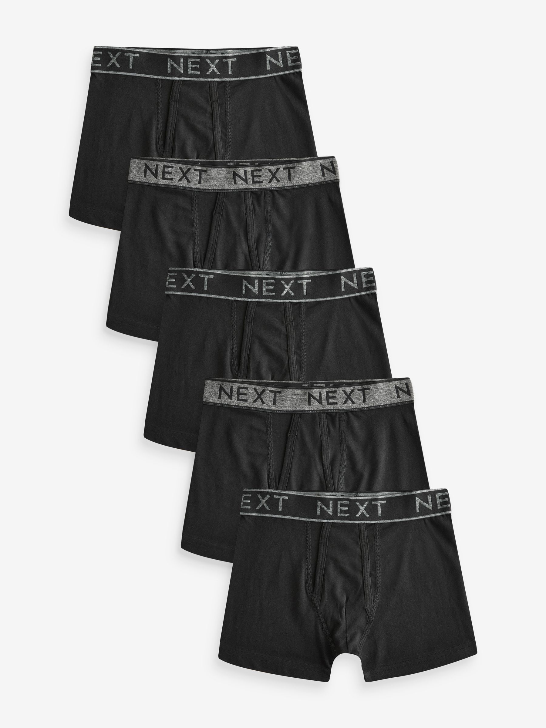 Zwart - Boxershorts met A-front 5 Pack (3-16jr)