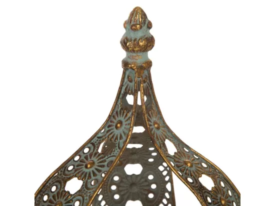 Bougeoir en métal doré 15x15x23.5h