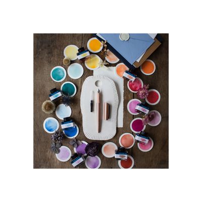 Schneider Callissima - Coffret cadeau avec stylo et différentes plumes - abricot