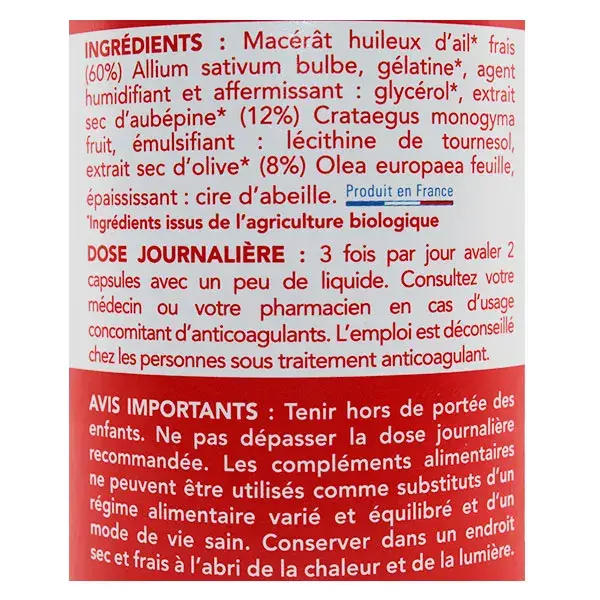 Tonic Nature Ail Olivier Aubépine 200 Capsules