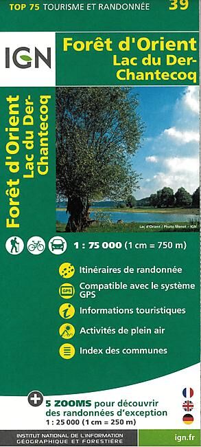 IGN - TOP 75 FORET D'ORIENT LAC DE DER