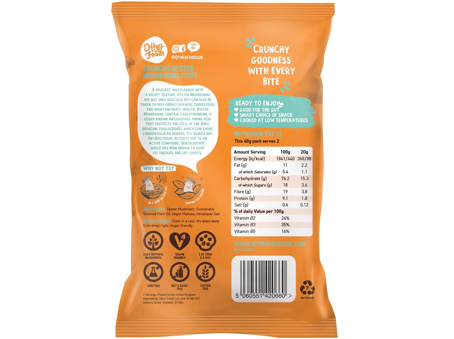 SNACKS OTHER FOODS COGUMELOS PLEUROTUS 40G