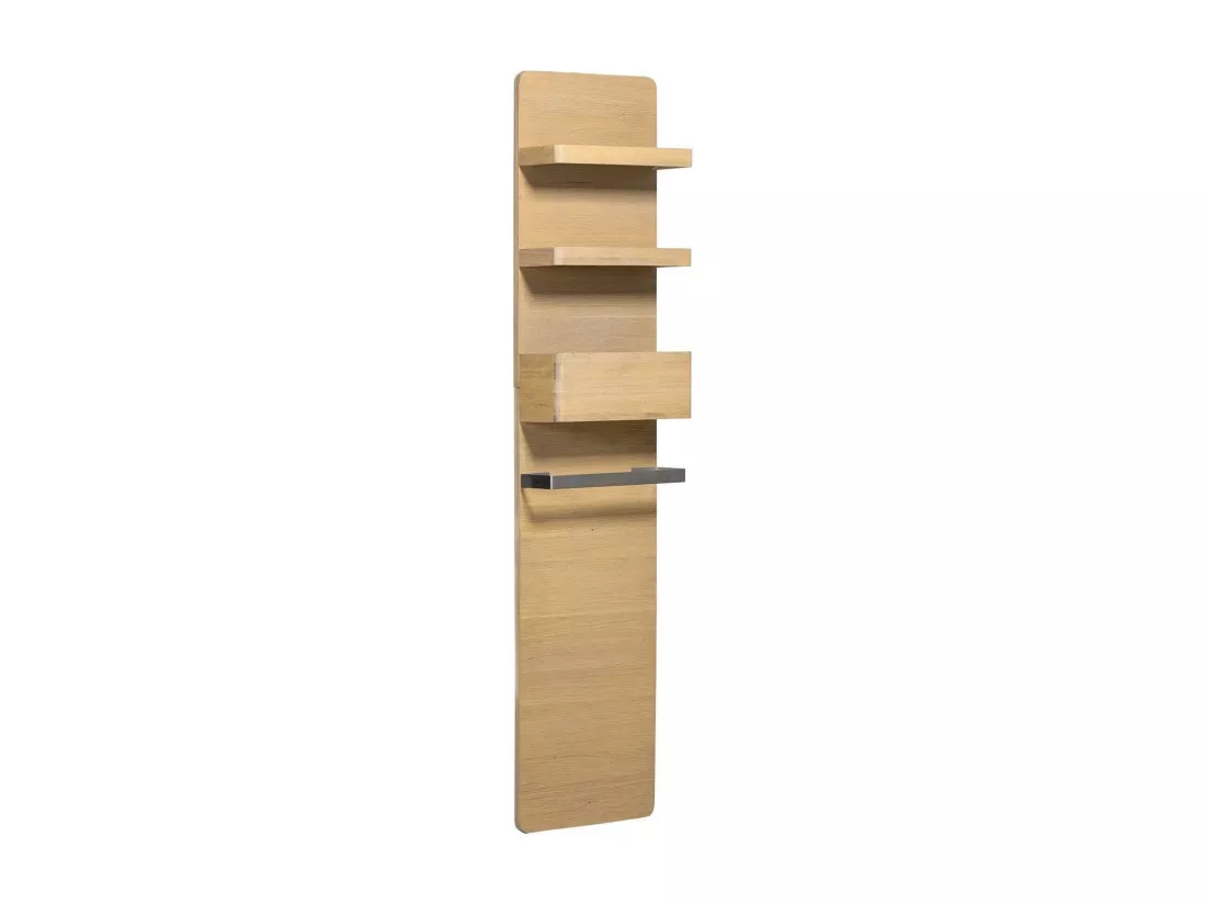 Colonne extra plate étagères et porte-serviette chêne 40x170 cm SAVANE