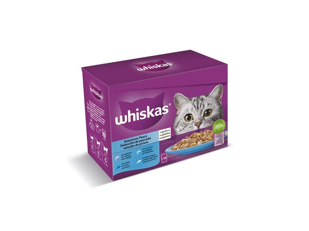 COMIDA HÚMIDA PARA GATO WHISKAS PEIXE 12X85G